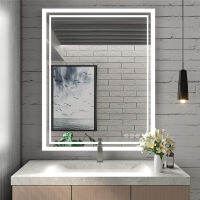 LUVODI กระจกห้องน้ำ 70x90cm LED Bathroom Mirror กระจกแต่งหน้า ทัชสกรีนกันฝ้า หรี่แสงได้