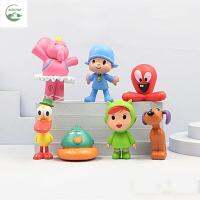 MZRTNZ 7pcs/set โมเดลของเล่นจำลอง ตุ๊กตาพีวีซีของเล่น pocoyo เป็ดและเป็ด นกสำหรับนก เครื่องประดับโต๊ะ pocoyo การ์ตูนลายการ์ตูน พีวีซีพีวีซี รูปการกระทำอะนิเมะ pocoyo ของเล่นเด็กเล่น