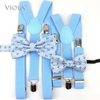 Stylish Lovely Parent-child Suspenders Cartoon Bowtie Set Polyester Butterfly kids Y-Back Braces Belt Bow Tie Adjustable New Boys Clothing