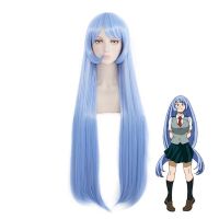 My Hero Academia-Peluca De Cosplay De 110Cm Para Mujer, Pelo Largo Y Suave, Azul, Liso, Para Fiesta, Disfraz De Cosplay, Nejire Hado, Hadou