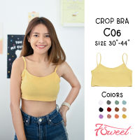 [C06]⭐เสื้อครอป⭐️ แขนกุด ผ้าร่อง สีพื้น มินิมอล เสื้อกล้ามครอป crop