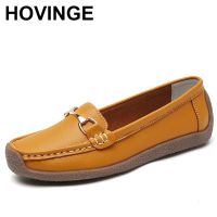 2023 New Spring /autumn Women Flats Genuine Leather Moccasins Woman Casual Shoes Slip-on Loafers Female Boat Shoes Big