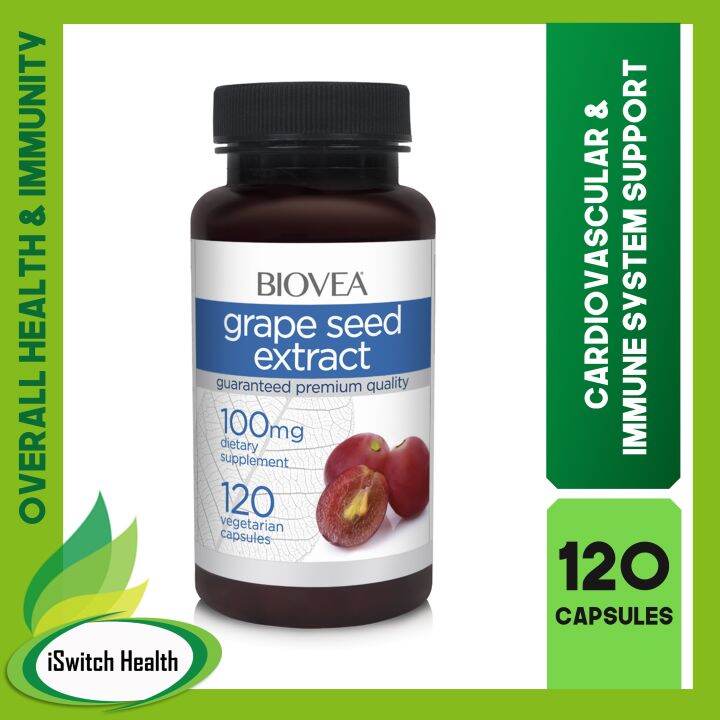 Biovea Grape Seed Extract (100mg) 120 Capsules (For Blood Circulation