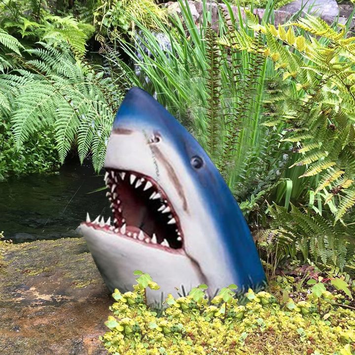 garden-decoration-ornament-garden-sculpture-shark-garden-decor-garden-decor-horror-shark-garden-decor