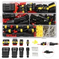 Dropship 352pcs HID Waterproof Connectors 1/2/3/4 Pin 26sets Car Electrical Electri Wire Connector Plug Truck Harness 300V 12A