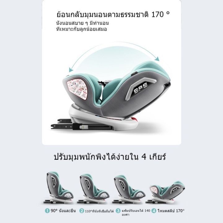 จัดส่งทันที-ของใช้เด็กอ่อน-คาร์ซีท-หมุนได้-360-องศา-เหมาะสำหรับเด็กแรกเกิด-12ปี-รับน้ำหนักได้ถึง-30-กก-ระบบ-isofix-lacth-เบาะติดรถยนต์