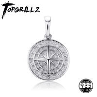 TOPGRILLZ 100 925 Sterling Silver Compass Pendant High Quality GoldPlatinum Plated Fine Jewelry Personalized Jewelry For Women