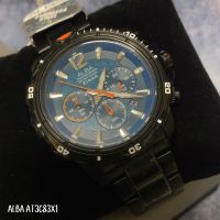 นาฬิกา ไซโก Watch Seiko ALBA  Chronograph Mens Watch นาฬิกาผู้ชาย สแตนเลสรมดำ รุ่น AT3C83X1 ประกันศูนย์ 1 ปี จากร้าน