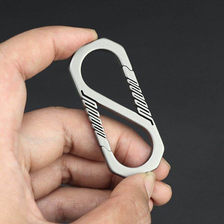 durable-titanium-alloy-keychain-car-key-holder-outdoor-carabiner-spring-snap-hook-clip-backpack-buckle