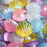 【cw】 10Pcs Kawaii Cute Color Plated Pearl Shells Flat Back Resin Cabochons Scrapbooking Jewelry Craft Decoration Accessorie