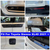 Door Handle Bowl Rearview Mirror Stripes Fog Lights Lamps Oil Gas Tank Cover Trim For Toyota Sienna 2021 2022 Carbon Fiber Look