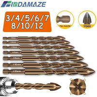 JUSTINLAU 3-12mm Cross Hex Tile Drill Bits Set for Glass Ceramic Concrete Hole Opener Brick Hard Alloy Triangle Bit Tool Kit