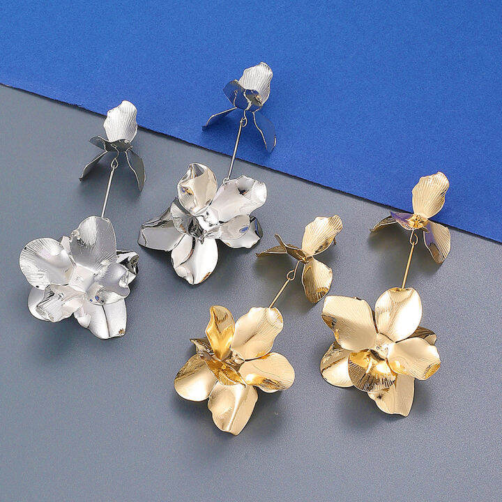 big-ear-jewelry-korean-dangle-earrings-flower-dangle-earrings-geometric-dangle-earrings-exaggerated-dangle-earrings