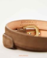Diplomate Tan One-inch Suede Belt Genuine Leather เข็มขัดหนังกลับ สีแทน น้ำตาลอ่อน เบจ ขนาด 1 นิ้ว หนังแท้