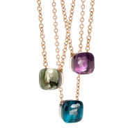 Classic Jewelry Candy Style Necklace Colorful Crystal Pendant Necklace with 3 kinds of Gold color Plated Hot Trendy Design