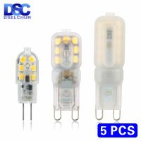 5ชิ้นล็อตหลอดไฟ LED 3วัตต์5วัตต์ G4 G9หลอดไฟ AC 220โวลต์ DC 12โวลต์หลอดไฟ LED SMD2835สปอตไลโคมระย้าแสงแทนที่หลอดฮาโลเจน