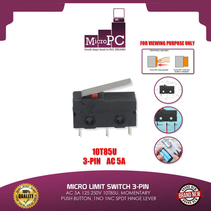 MKBKLLJY 15Pcs Mini Micro Limit Switch 5A 125 250V AC SPDT