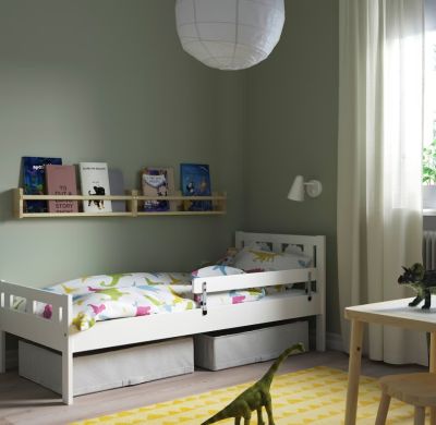 โปร ดี๊ ดี !!  เตียงเด็ก เตียงเสริมลูก KRITTER คริทเทร์ โครงเตียงและระแนงพื้นเตียง, ขาว 70x160 ซม. เตียง เด็ก IKEA