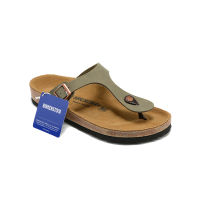 มาตรฐานแท้ 1:1 Birkenstocks รองเท้าแตะ Birkenstocks รองเท้าแตะ Birkenstocks สีเทา น้ํามันขี้ผึ้ง 34#--46#