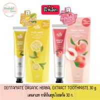 มีให้เลือก 2 สูตร Dentamate Herbal Extract Toothpaste 30 g.เดนตาเมท ยาสีฟันสมุนไพรสกัด 30 ก.