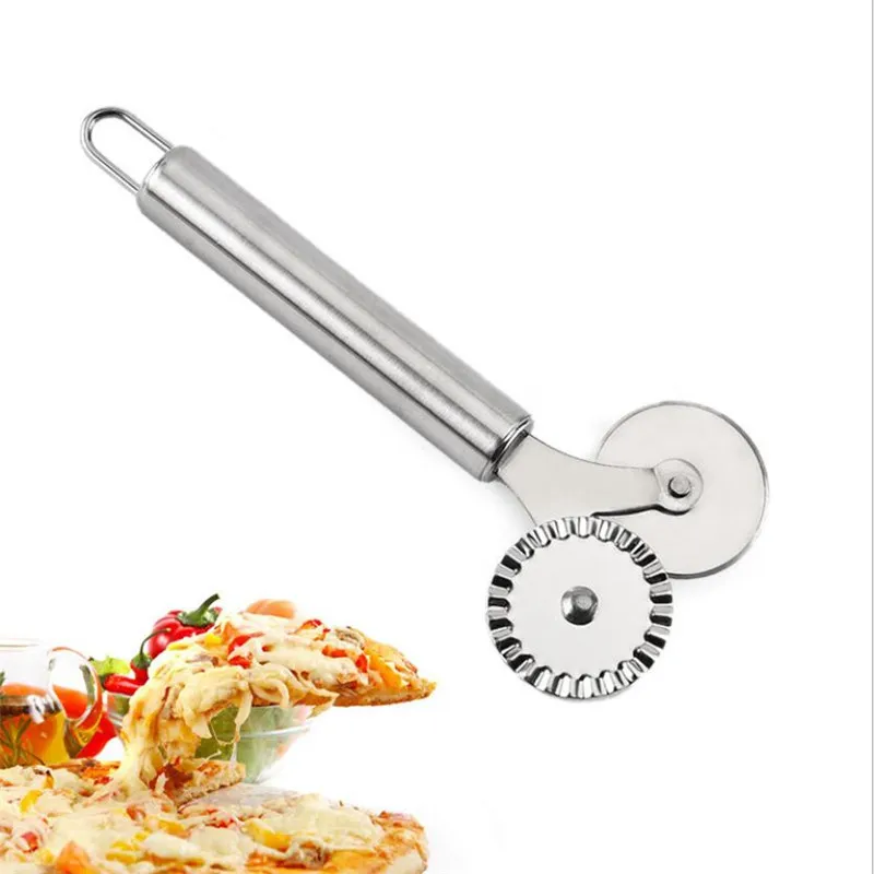 Double Roll Pizza Stainless Steel Knife Pasta Cutter Round Lace