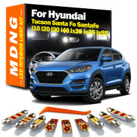 MDNG Canbus สำหรับ Hyundai Tucson Santa Fe Santafe I10 I20 I30 I40 Ix20 Ix55รถหลอดไฟ LED ภายในแผนที่โดม Trunk Light Kit