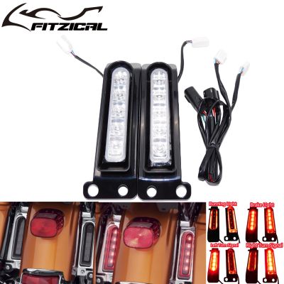 2xMotorcycle Rear Fender Light LED Run/Brake/Turn Lamps For Harley Touring Ultra Limited Low FLHTKL Electra Glide FLHR 2014-2023