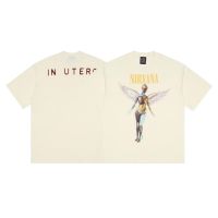 High Street Oversize Shirt Kanye Rock Nirvana Angel NIRVANA Casual Short Sleeve Crew Neck T-Shirt