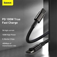 Baseus CW-YMS 100W USB-C กับ USB-C PD สายเคเบิลสายสำหรับ iPhone 14 13 12 Pro Max Type C สายชาร์จเร็วสำหรับ Macbook iPad Mini สายข้อมูล PD3.0อากาศ