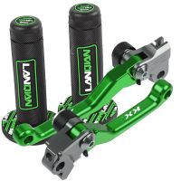 คันโยกคลัตช์เบรกแบบพับได้สำหรับรถจักรยานยนต์จักรยานสกปรกหมุนได้ KX65 KX85 KX125 KX250F KX250 KX450F KX 65 85 125 450F 250F