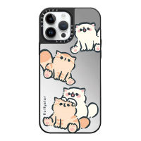 《KIKI》CASE.TIFY Fluffystar Couple Cat High-end mirror Phone case for iphone 14 14pro 14promax 13 13pro 13promax High quality drop and shockproof hard case 12 12pro 12promax 11 Cute Graffiti elegant graffiti sticker pattern New Design ins style popular