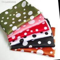 ☌♦☏ 1 meter X 1.48 meter Big Polka Dots Satin Fabric Material For Shirt Scarf