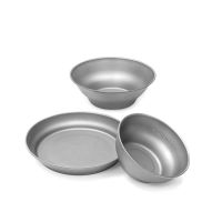 Naturehike Portable Titanium Tableware Set 200-800ml Salad Bowl/Plate Ultralight BBQ Dish Outdoor Dinner Travel Dinner Plate Set