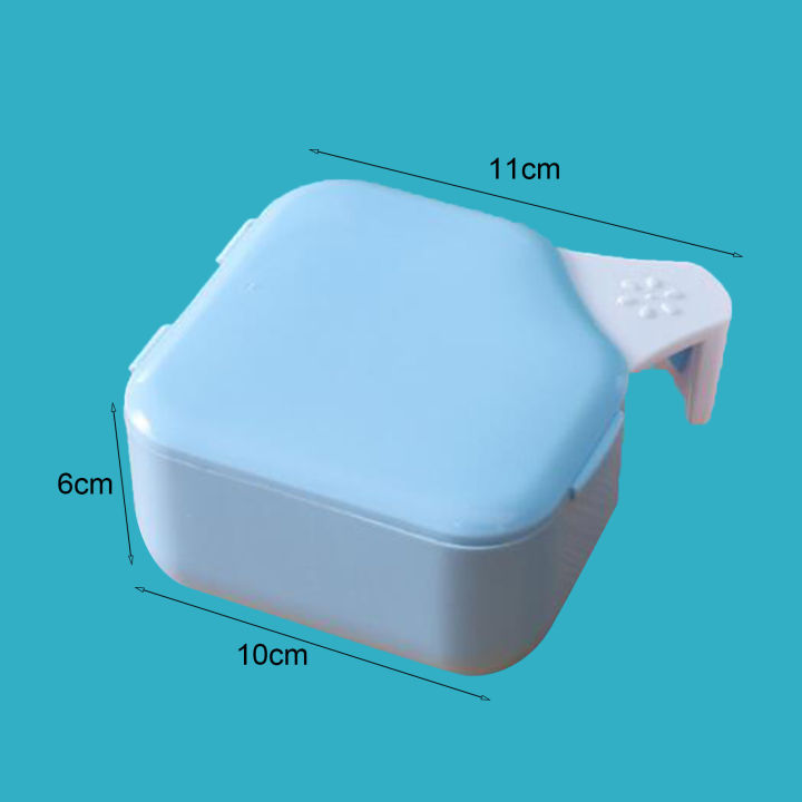 ฟันปลอม-upsee-กล่องเก็บของมีช่องระบายน้ำสองชั้นมืออาชีพใช้งานง่ายกล่องดูแลฟันปลอมสำหรับทำความสะอาดฟันปลอม