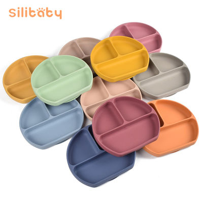 1PCS Childrens Dishes Baby Silicone Sucker Bowl Baby Feeding Plate Cartoon Children Training Tableware Silicone Dining Plate