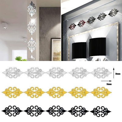 VDTACG 10pcs Self-adhesive Acrylic 3D Tiles Living Room Art Decoration Wall Decal Mirror Sticker