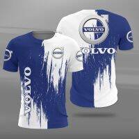 Volvo 3D เสื้อยืดพิมพ์ลายเสื้อกีฬารัดรูปสำหรับผู้ชายสำหรับผู้หญิงและเด็กสำหรับฤดูร้อนปี2023