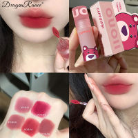 DragonRanee Pink Bear Matte Velvet Lip Mud สตรอเบอร์รี่ลิปเคลือบลิปสติกกันน้ำติดทนนาน