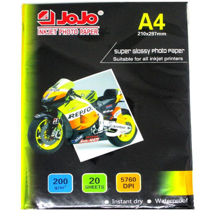 20 Sheets Jojo Super Glossy Photo Paper 200gsm Size A4 (1Pack) Lazada PH