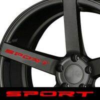 【CC】 4Pcs Fonts Door Rim Wheels Racing Reflective Stickers Car Exterior