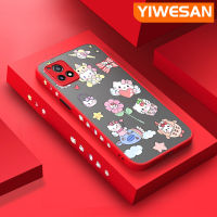 YIWESAN เคสสำหรับ VIVO Y52S Y31s Y54s IQOO U3 IQOO U3X แฟชั่นโบว์ดอกไม้แมวบางมีน้ำค้างแข็งโปร่งใสแข็งขอบสี่เหลี่ยมกันกระแทกรูปแบบปลอกซิลิโคนปกป้องคลุมทั้งหมด Softcase