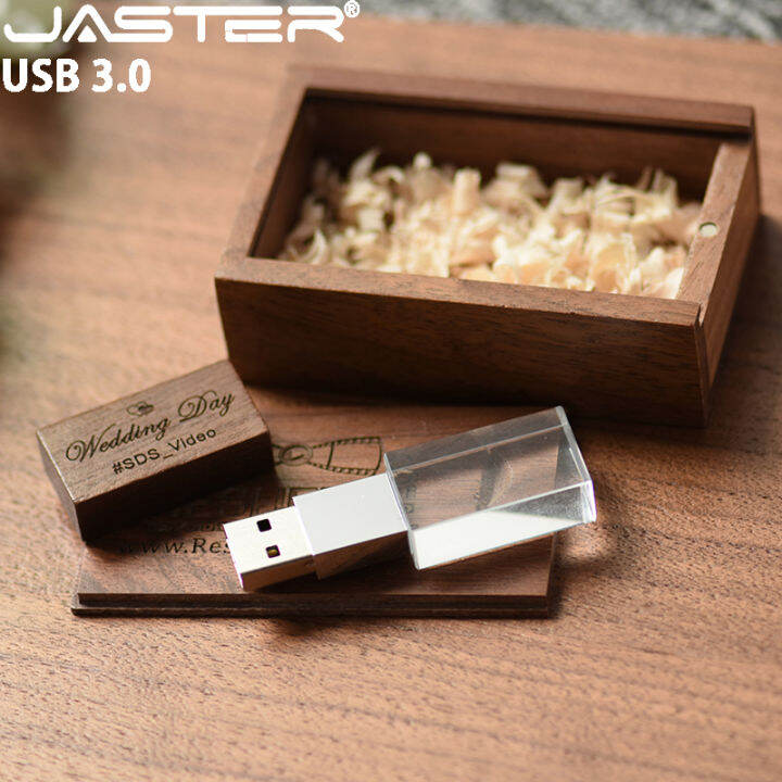 jaster-10ชิ้นจำนวนมาก-usb-3-0แฟลชไดรฟ์คริสตัลกล่องไม้-memoy-ติดเมเปิ้ลฟรีโลโก้ที่กำหนดเองไดรฟ์ปากกาสร้างสรรค์ของขวัญแต่งงาน64กิกะไบต์