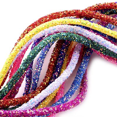 6mm hose cord with sequins for DIY clothing shoes DIY jewelry bracelet clothing party decoration knit crafts