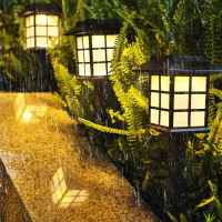 2pcs Solar Light Outdoor Solar Power Lantern Backyard Garden Decoration Lighting for Pathway Backyard Floor Lawn Lamp Waterpoof