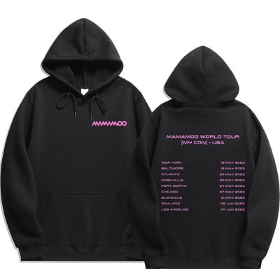 Mamamoo WORLD TOUR Costumes Hoodies Men Sweatshirts  Sweater Pullover with Front Pockets Size XS-4XL