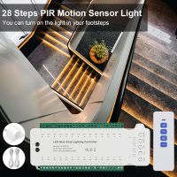 28 Steps Stair PIR Motion Sensor Light Controller Dimming Indoor Motion Night light 12V/24V Flexible Home Ambient Lighting Night Lights