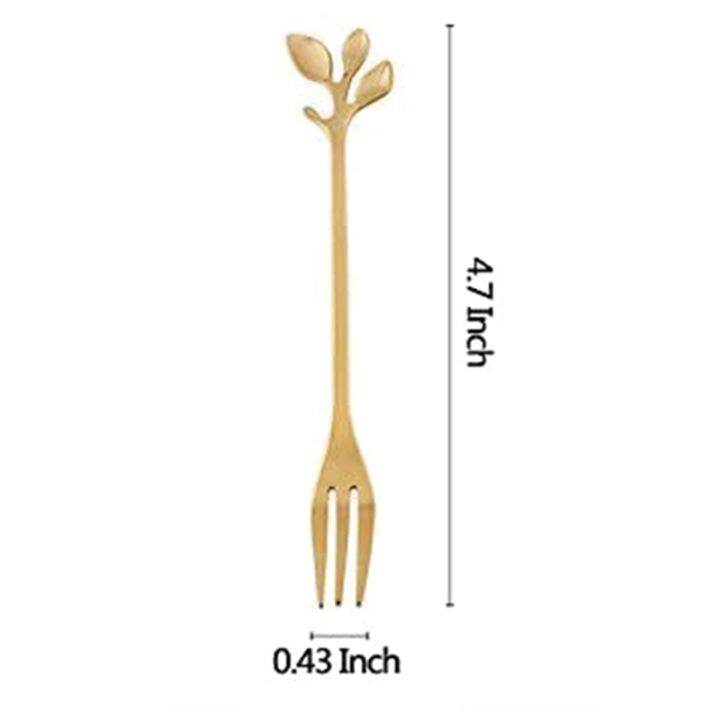 20-pcs-stainless-steel-leaf-cake-fruit-forks-set-tasting-dessert-forks-kitchen-accessory-wedding-party-golden