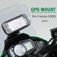 Motorcycle Mobile Phone Holder For Kawasaki VERSYS X300 Versys X-300 Rechargeable GPS Navigator Mounting Aluminum Plastic Black