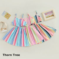 Thorn Tree เด็กผู้หญิงถักเสื้อผ้าแขนกุด Romper Bodysuit Jumpsuit ชุดผ้าฝ้าย