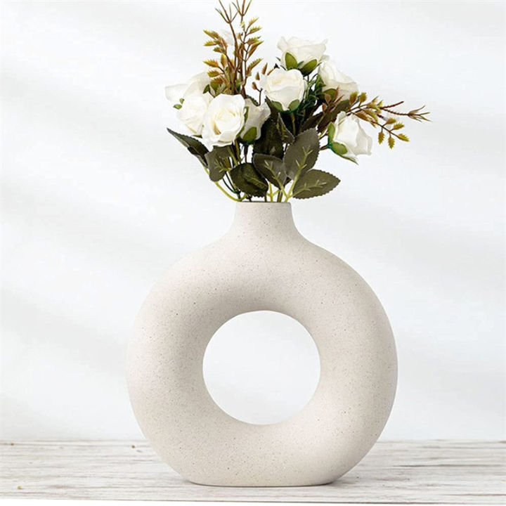 nordic-circular-hollow-ceramic-vase-donuts-flower-pot-home-decoration-accessories-office-desktop-living-room-art-ornaments-gift